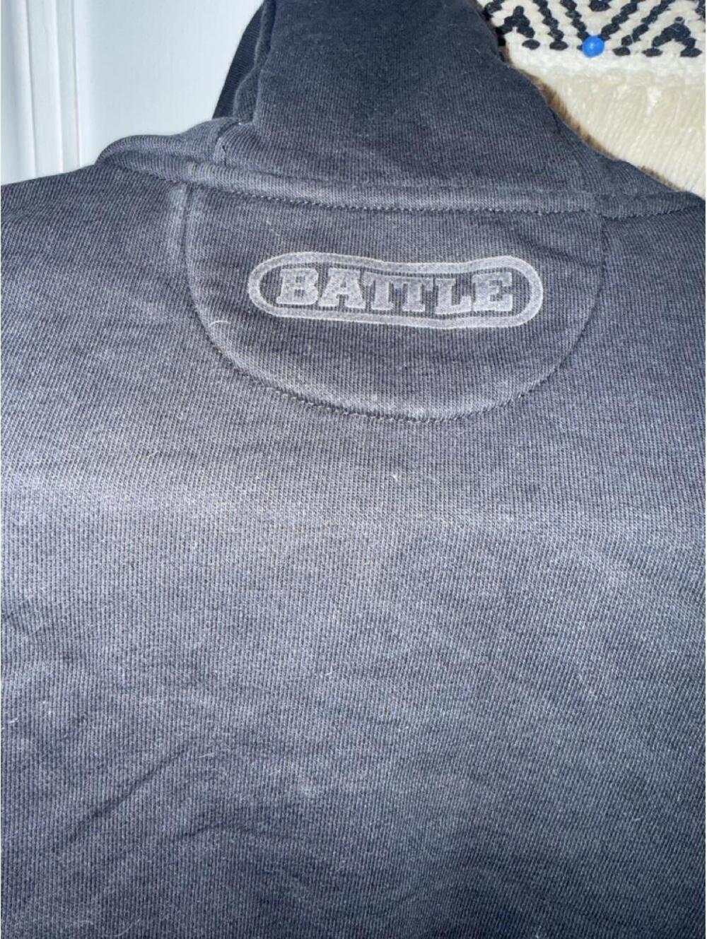 BATTLE Black Hoodie Youth Small Cotton-Polyester Blend - Picture 3 of 4
